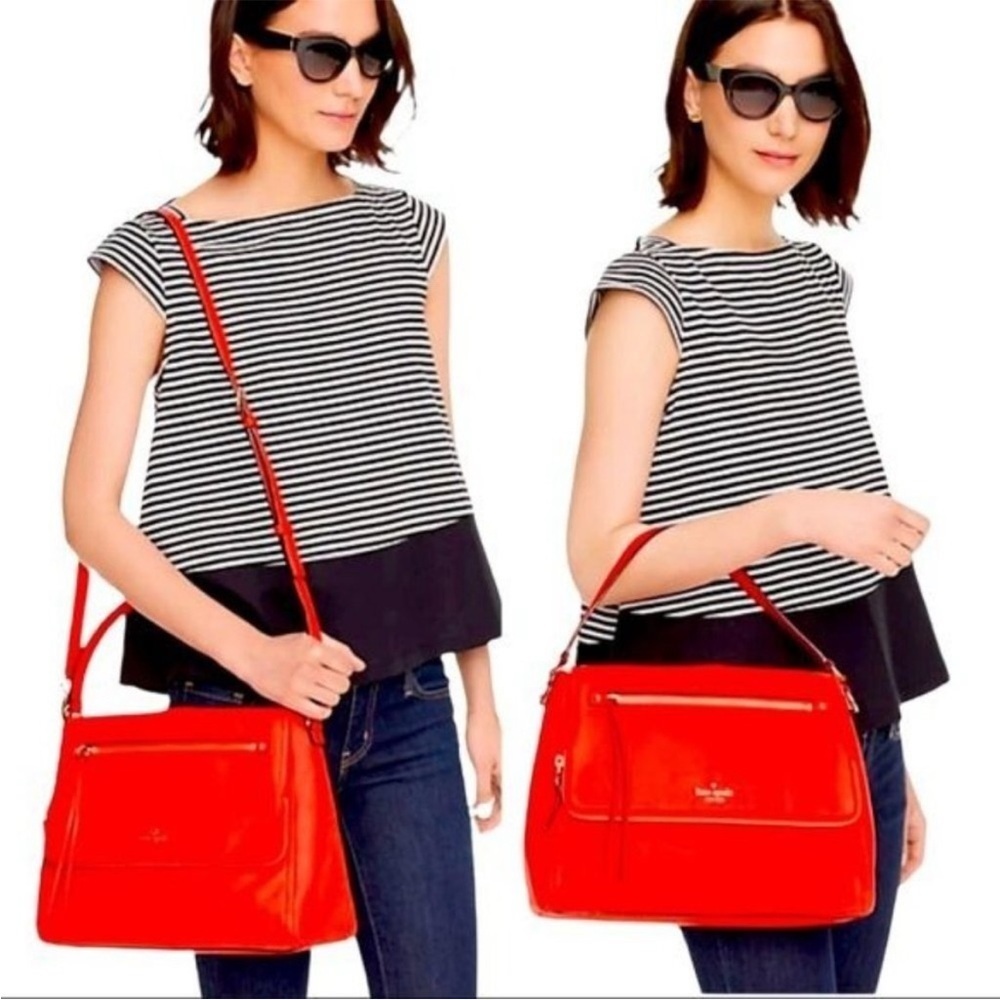 Kate Spade New York Cobble Hill Toddy Shoulder Bag in Red Pebbled Leather